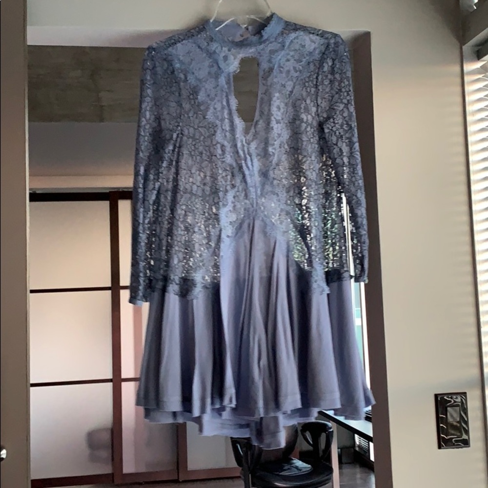 Free People Light Blue Sheer Dress XS